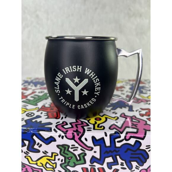 SLANE Irish Whiskey Black/White PROMOTIONAL MOSCOW MULE Cup‎ Mule Logo Metal - Picture 5 of 8